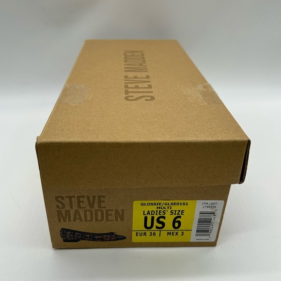 Steve Madden Glossier Multi Tweed Ballet Flats with Black Cap Toe Women’s 6 NWT - Picture 9 of 9